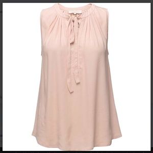 Cream, "Vera" Blouse -Rose Dust, sleeveless /  tie